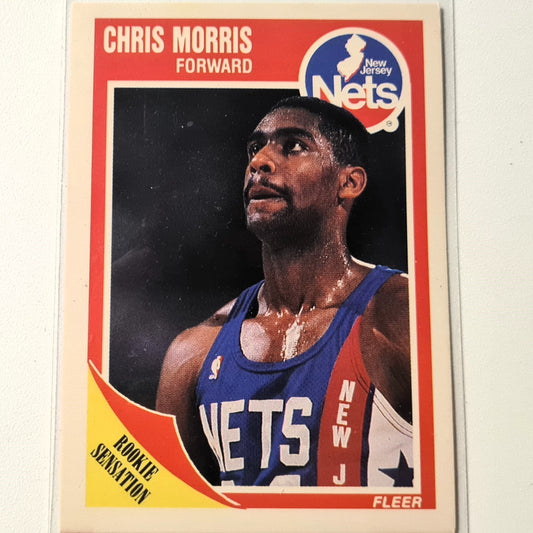 Chris Morris 1989 Fleer Rookie Sensation RC #99 NBA Basketball New Jersey Nets Very good sleeved