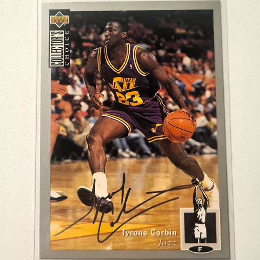 Tyrone Corbin 1994 Upper-Deck rare silver signature series collectors choice #138 NBA Basketball Utah Jazz Excellent sleeved