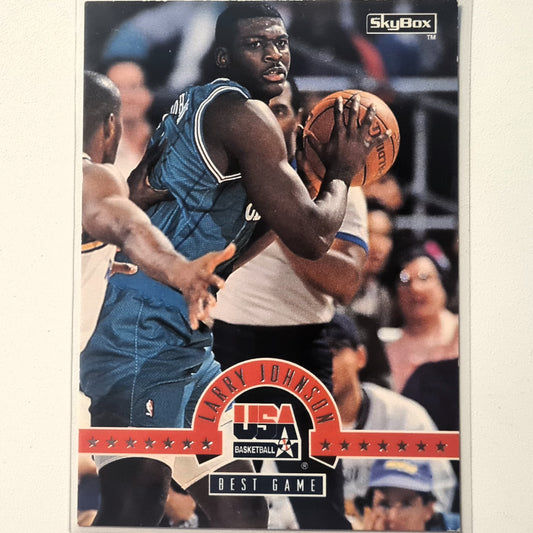 Larry Johnson 1994 Skybox USA Basketball NBA Best Game #9 NBA Basketball Charlotte Hornets Mittelmäßig/gute Ärmel
