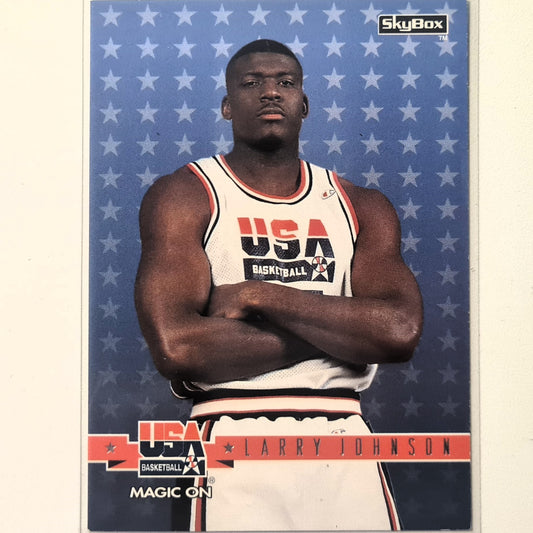 Larry Johnson 1994 Skybox USA Basketball NBA Magic on Johnson #12 NBA Basketball Charlotte Hornets Sehr gute Ärmel