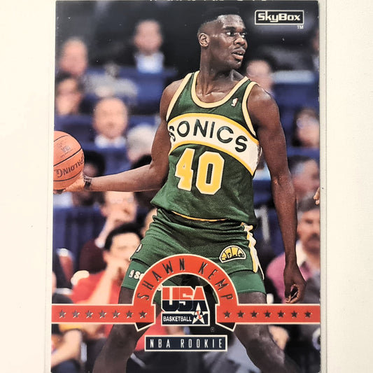 Shawn Kemp 1994 Skybox USA Basketball NBA Rookie #14 NBA Basketball Seattle Supersonics In Ordnung/Gute Ärmel