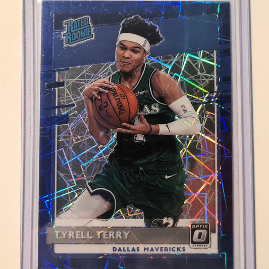 Tyrell Terry 2020-21 Panini Donruss Optic Blue Velocity Prizm Rated Rookie RC #181 NBA Basketball Dallas Mavericks Excellent/Mint Sleeved