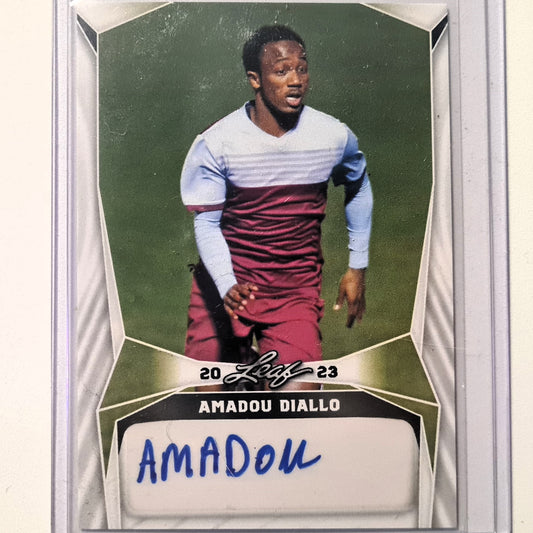 Amadou Diallo 2023 Leaf Autograph Auto card BA-AD1 Soccer Football Newcastle United Excellent Sleeved