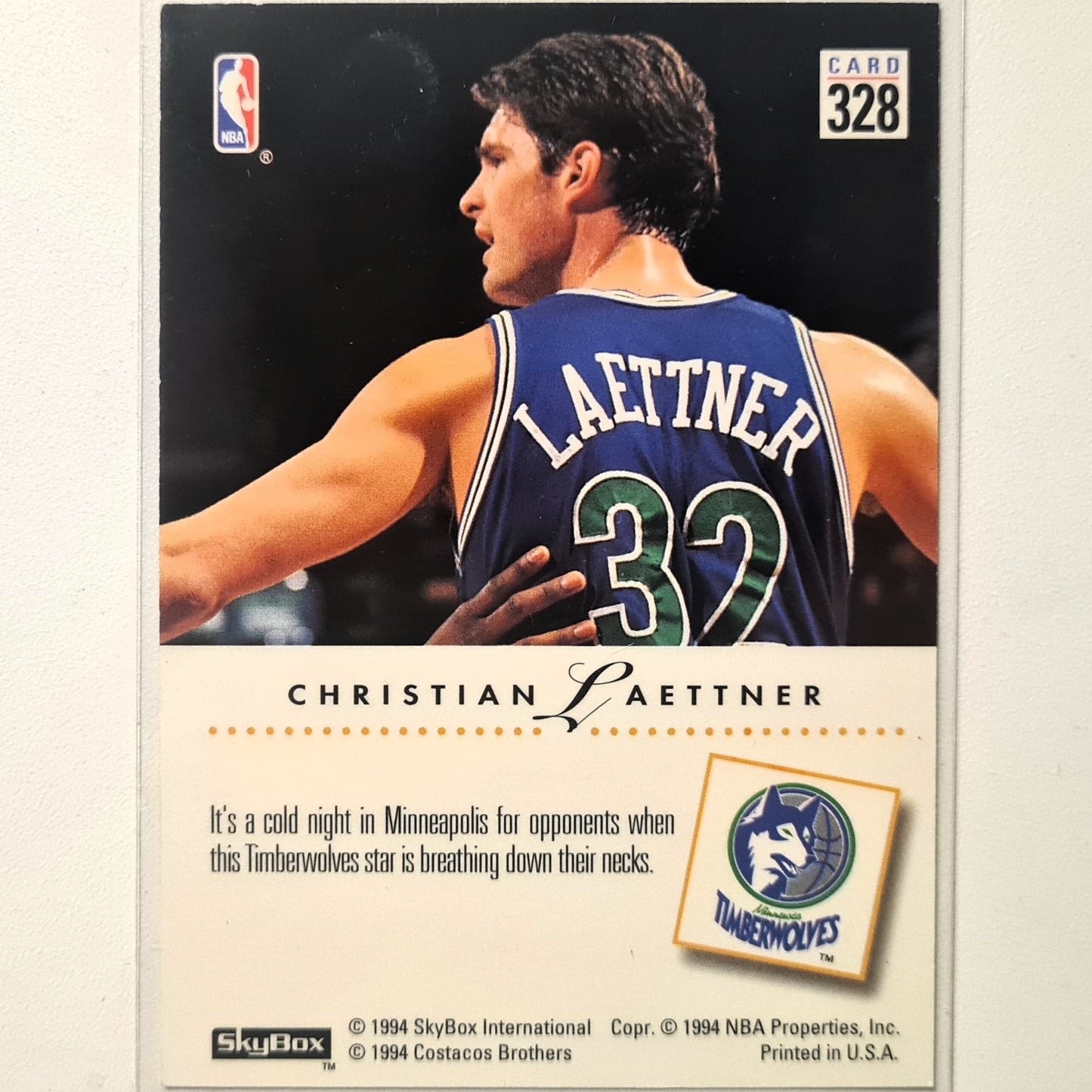 Christian Laettner 1994 Skybox #328 NBA Basketball  Minnesota Timberwolves Fair/good sleeved