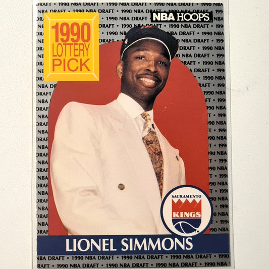 Lionel Simmons 1990 NBA Hoops Rookie RC #396 NBA Basketball Sacramento Kings Excellent Sleeved