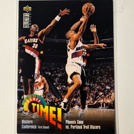 Suns vs Blazers 1995 Upper-Deck playoff time  #355 NBA Basketball Phoenix Suns Very good/Excellent sleeved
