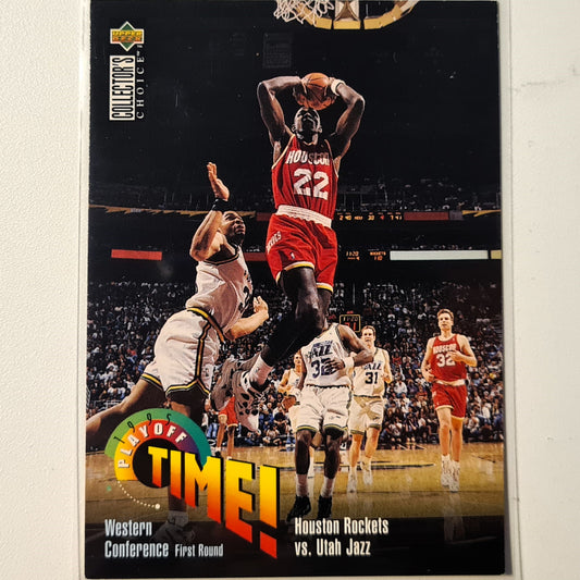 Rockets vs Jazz 1995 Upper-Deck playoff time  #146 NBA Basketball Houston Rockets Very good/Excellent sleeved