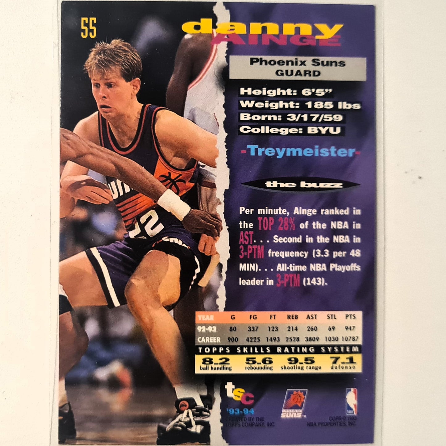 Danny Ainge 1993 Topps Stadium Club #55 NBA Basketball Phoenix Suns Good sleeved