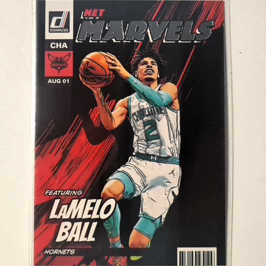 LaMelo Ball 2022-23 Panini Donruss Net Marvels Einsatz #7 NBA Basketball Charlotte Hornets Ausgezeichnet/Mintärmelig