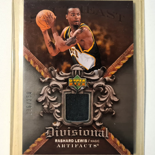 Rashard Lewis 2007-2008 Upper-Deck Divisional Artifacts Sonics patch numbered 006/250  DA-RLNBA Basketball Orlando Magic very good/Excellent sleeved