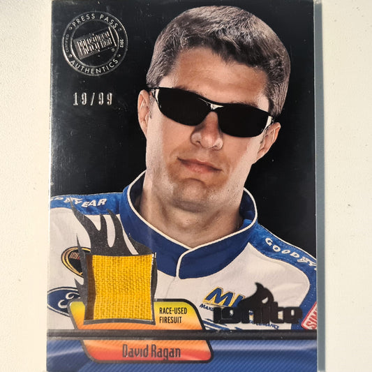 David Ragan 2012 Press pass Ignite race used materials patch Numbered 19/99 IM-DR1 Nascar Motorsports good/very good sleeved