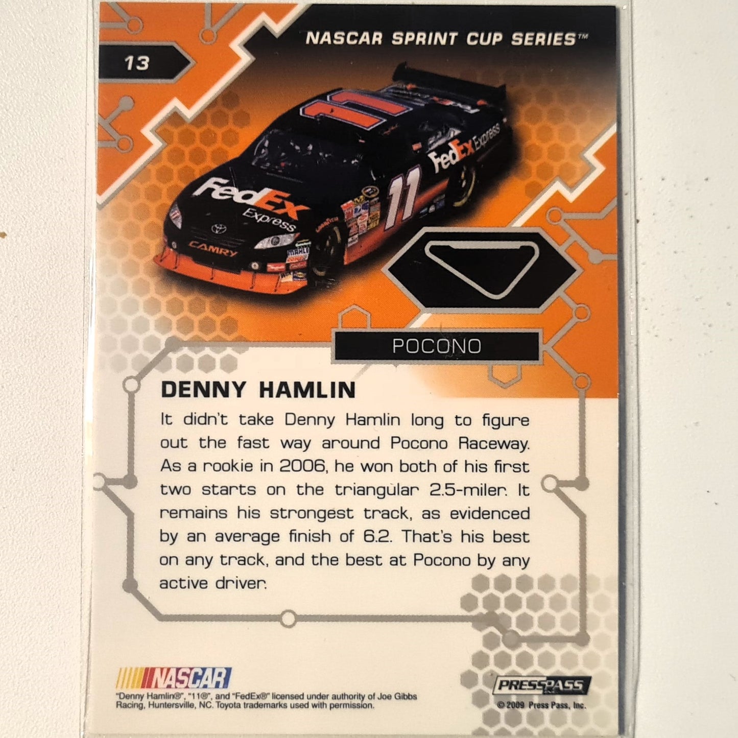 Denny Hamlin 2009 Presspass stealth 09 foil #13 Nascar Motorsports Very good/excellent sleeved