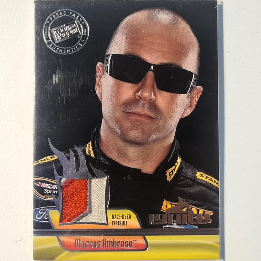 Marcos Ambrose 2012 Press pass Ignite race used materials patch IM-MA Nascar Motorsports good/very good sleeved