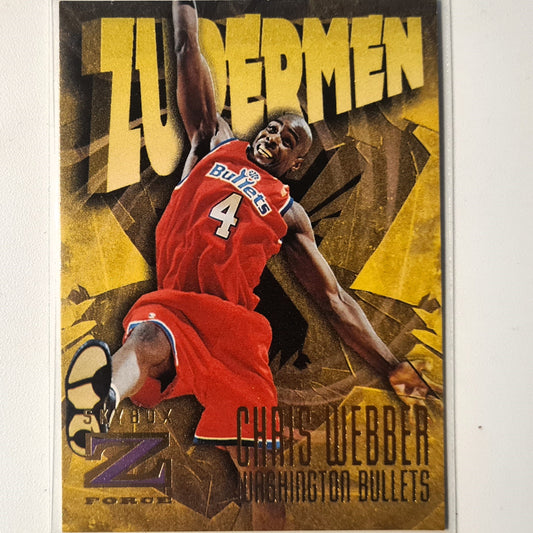 Chris Webber 1997 Skybox Zupermen insert #198 NBA Basketball Washington Bullets Excellent Sleeved