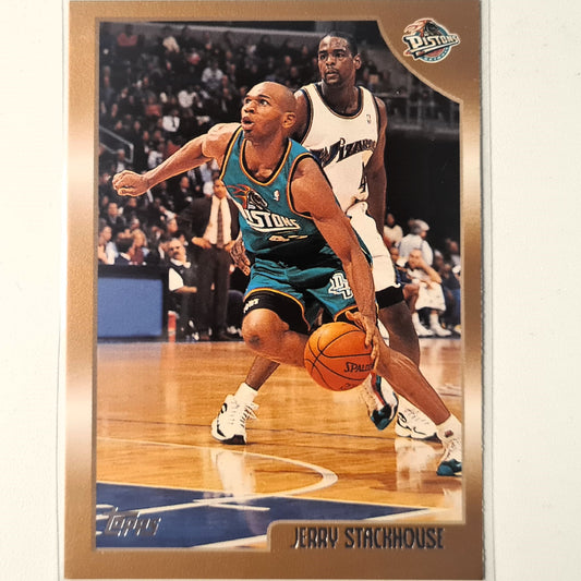 Jerry Stackhouse 1998 Topps #10 NBA Basketball Detroit Pistons Ausgezeichnete Ärmel