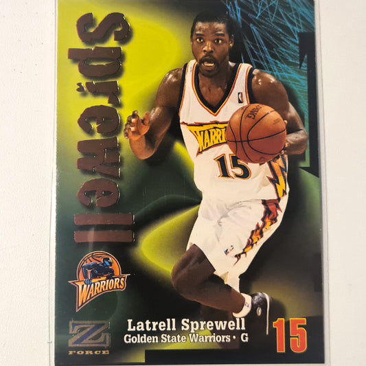 Latrell Sprewell 1998 Skybox Z-Force #182 NBA Basketball Golden State Warriors mit hervorragenden Ärmeln