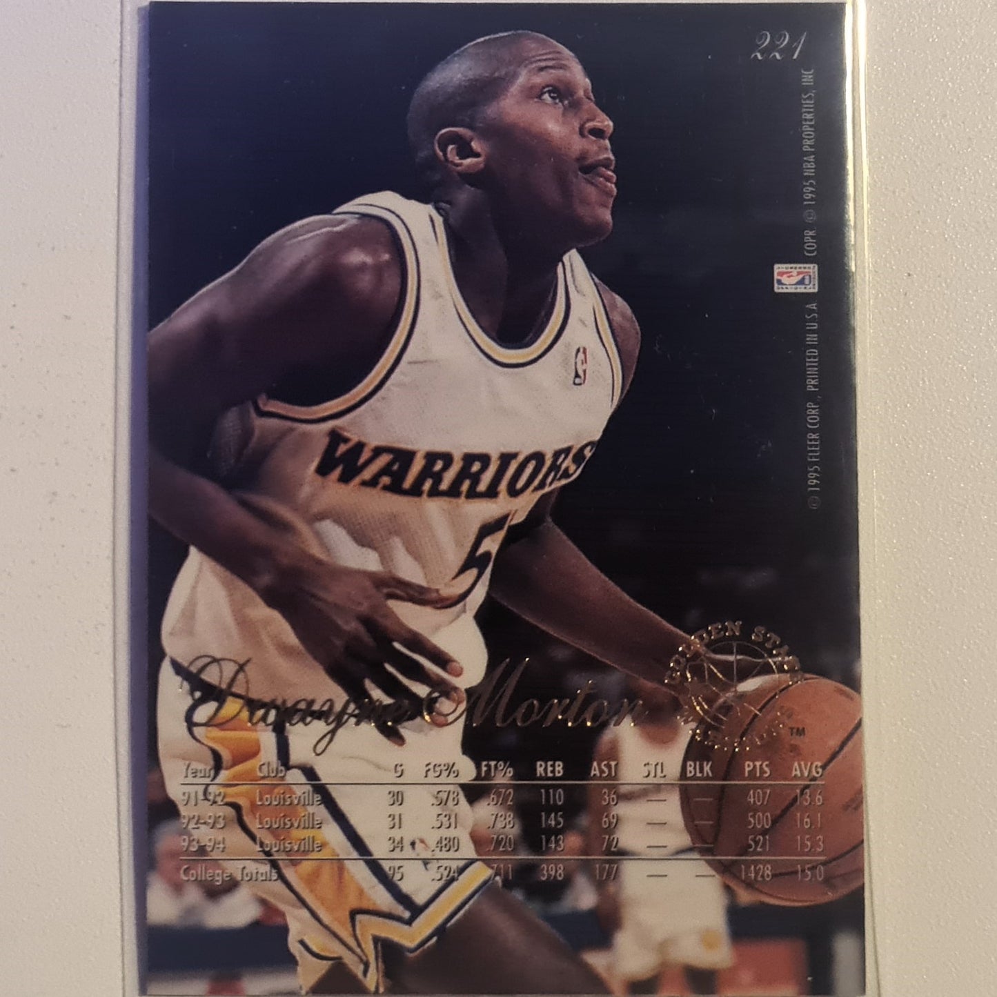 Dwayne Morton 1994 Fleer Flair 94-95 #221 NBA Basketball Golden State Warriors Excellent Sleeved