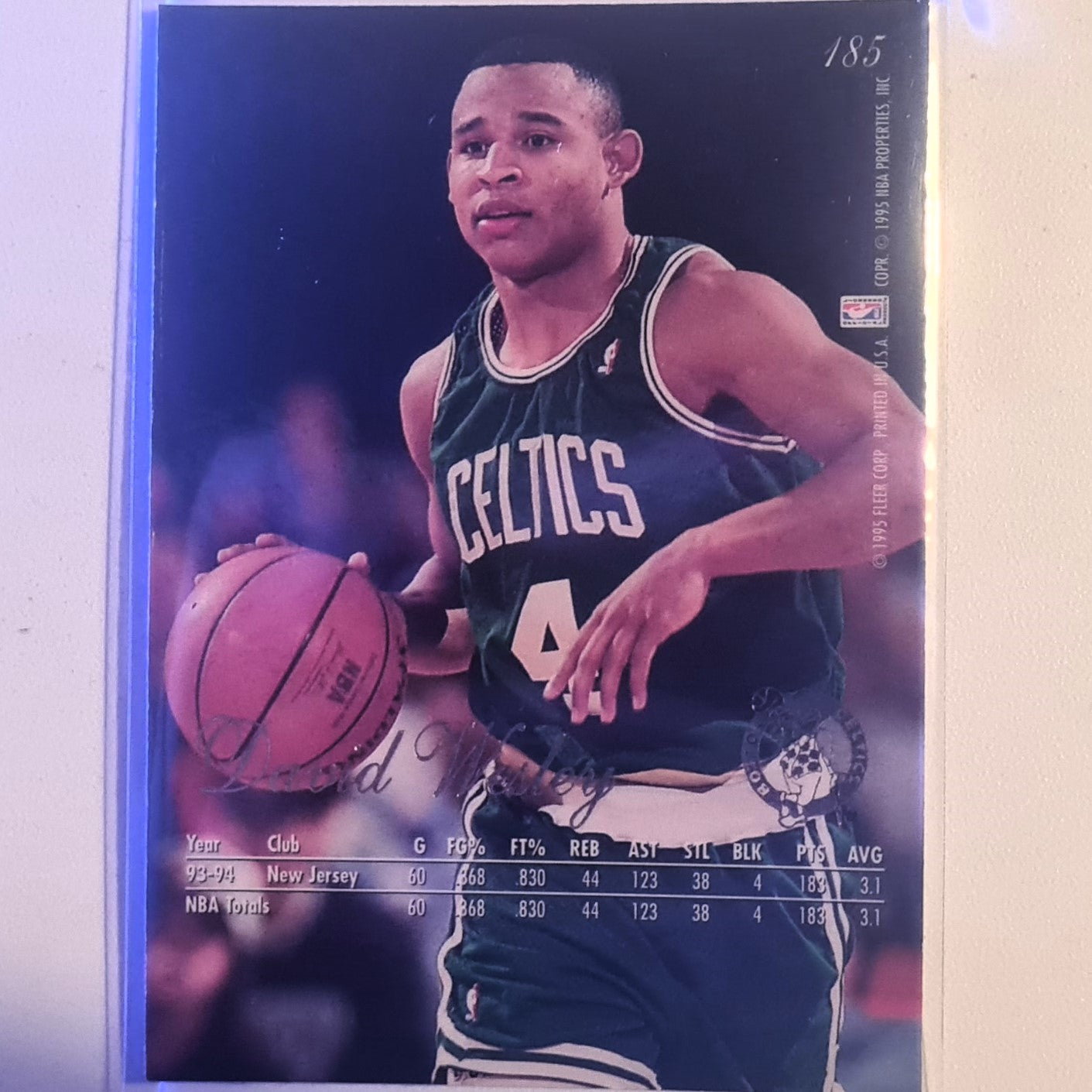 David Wesley 1994 Fleer Flair 94-95 #185 NBA Basketball Boston Celtics Excellent Sleeved