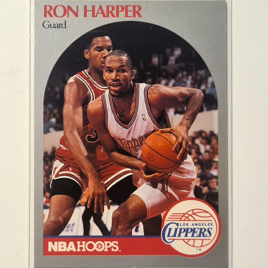 Ron Harper 1990 NBA Hoops #146 NBA Basketball LA Clippers, sehr gut mit Ärmeln