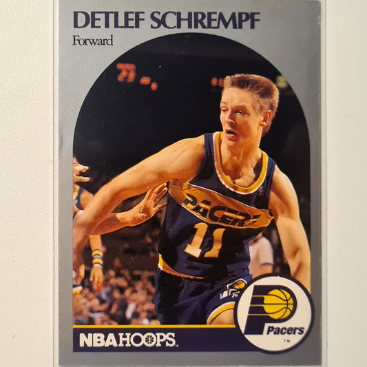 Detlef Schrempf 1990 NBA Hoops #138 NBA Basketball Indiana Pacers sehr gut mit Ärmeln