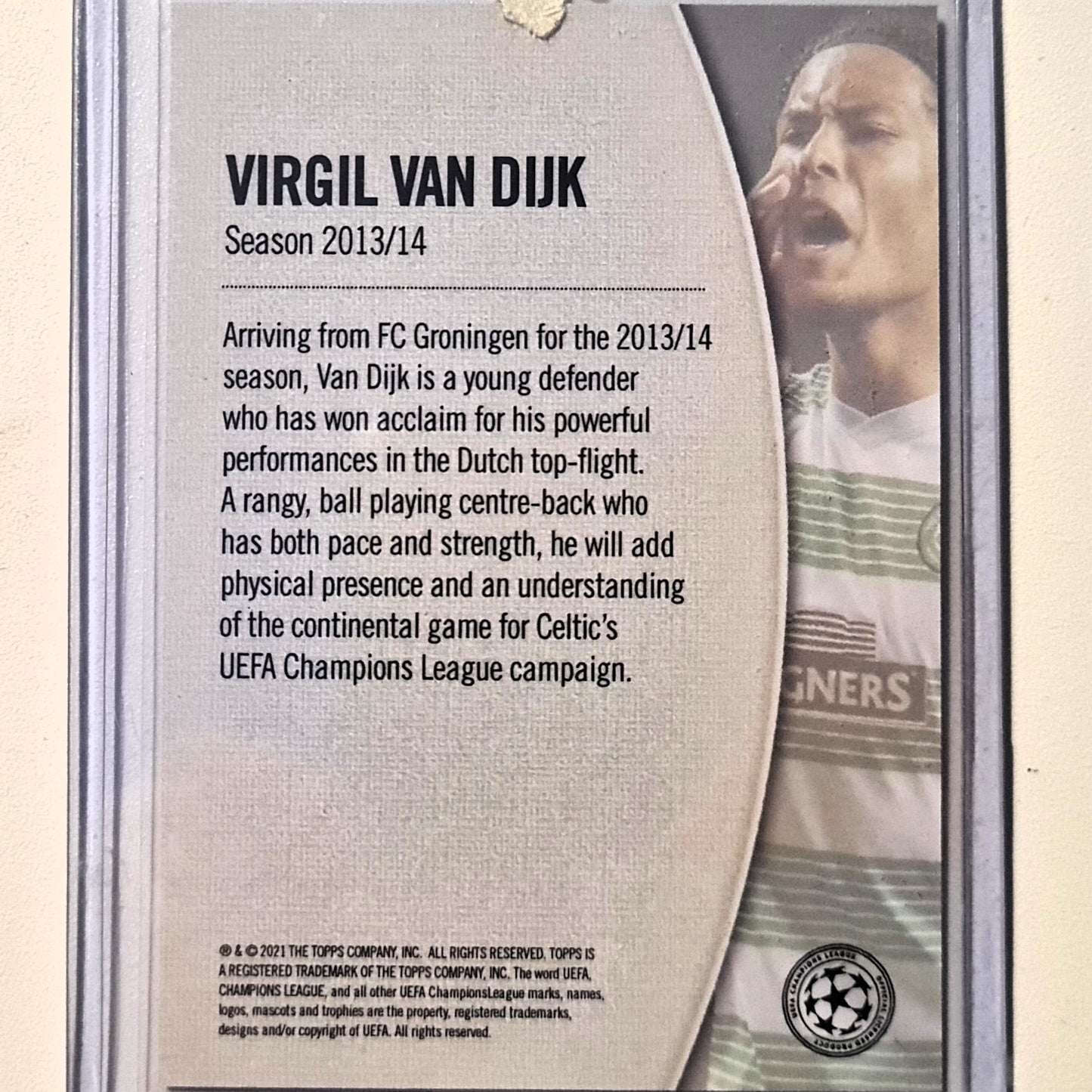 Virgil Van Dijk 2021 Topps lost rookie RC Soccer Football Celtic Excellent/Mint Sleeved