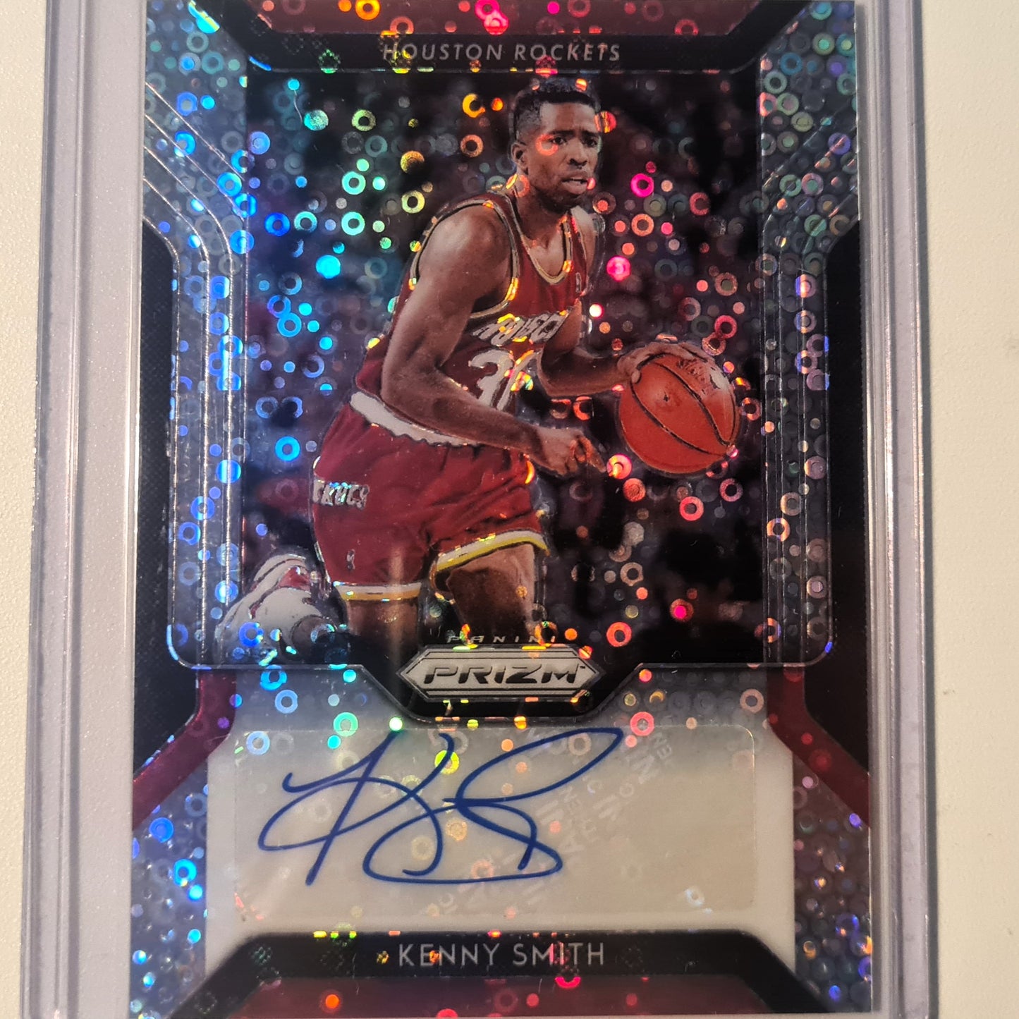 Kenny Smith 2018-19 Panini Prizm Fast break disco auto FB-KSM NBA Basketball Houston Rockets superb sleeved