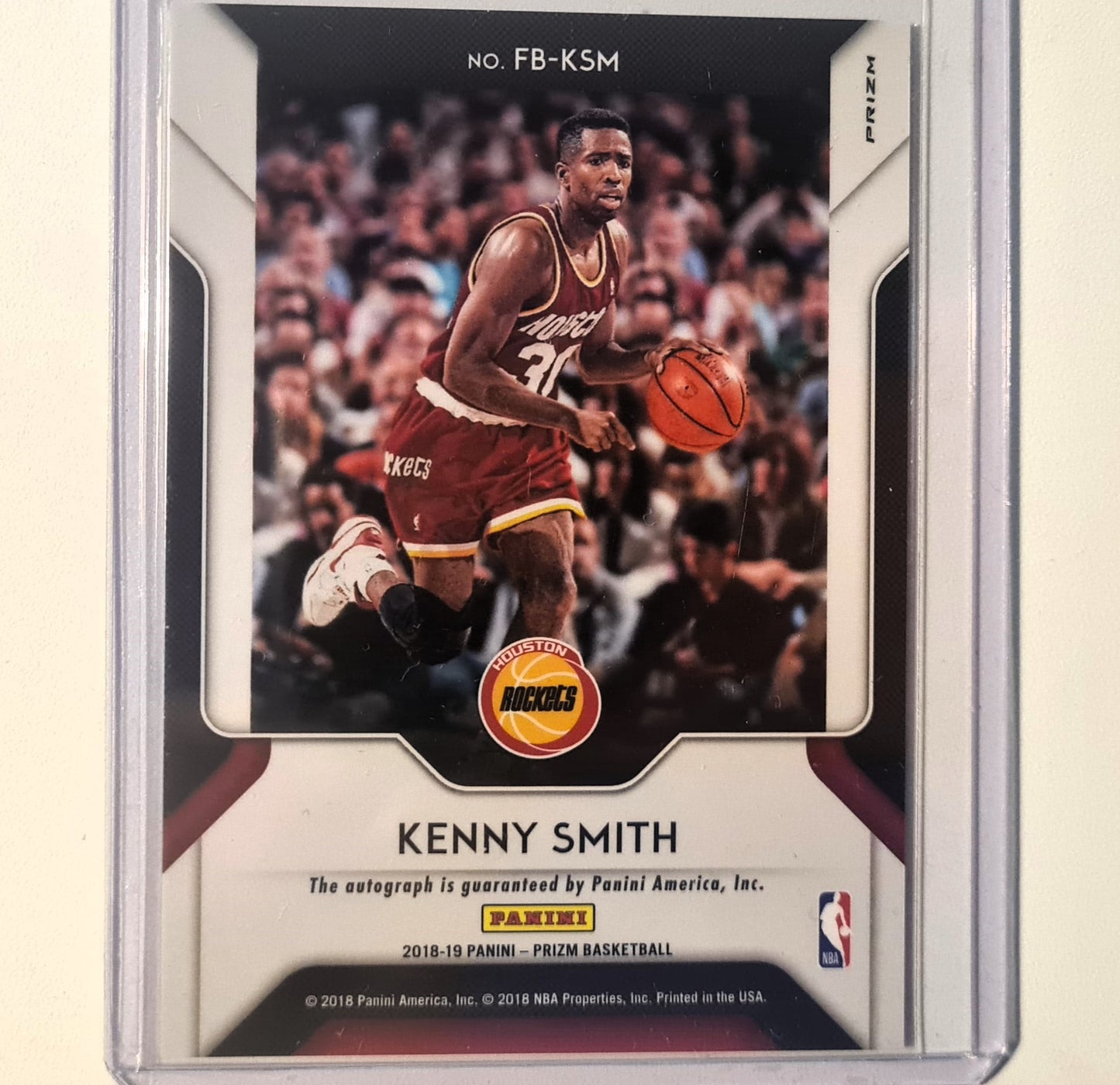 Kenny Smith 2018-19 Panini Prizm Fast break disco auto FB-KSM NBA Basketball Houston Rockets superb sleeved