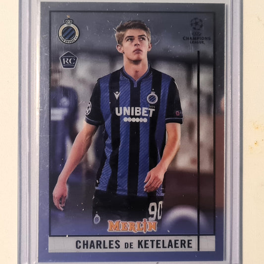 Charles de Ketelaere 2021 Topps Merlin Champions League Rookie RC #3 Club Brugge superb sleeved