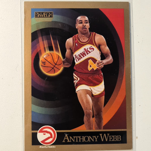 Anthony Spud Webb 1990 Skybox #10 NBA Basketball Atlanta Hawks Excellent sleeved