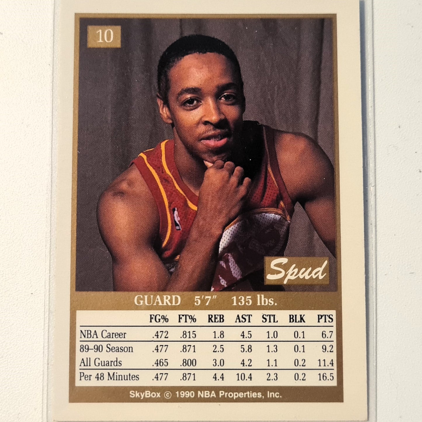 Anthony Spud Webb 1990 Skybox #10 NBA Basketball Atlanta Hawks Excellent sleeved