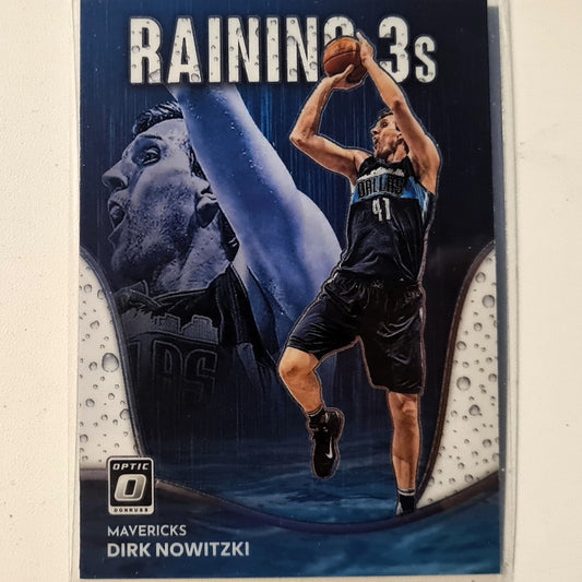 Dirk Nowitzki 2022-23 Panini Donruss Optic Raining 3s #19 NBA Basketball Dallas Mavericks excellent sleeved