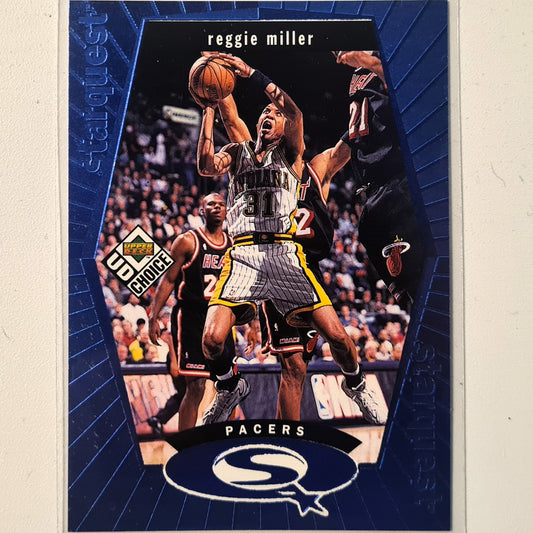 Reggie Miller 1998 Upper-Deck SQ11 starquest Blue NBA Basketball Indiana Pacers Excellent sleeved