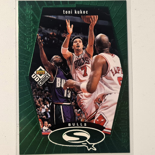 Toni Kukoc 1998 Upper-Deck SQ4 starquest Green NBA Basketball Chicago Bulls Excellent sleeved