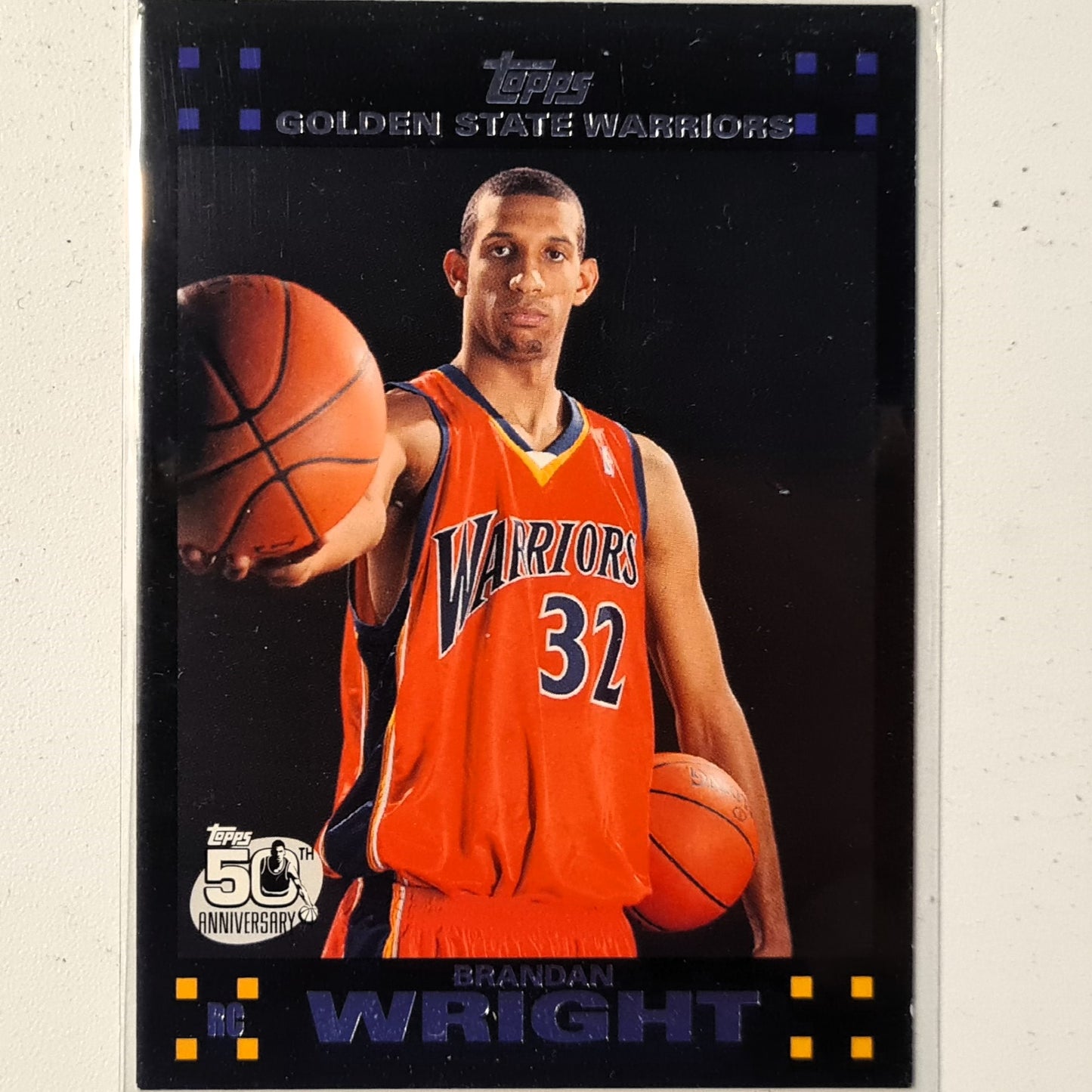 Brandan Wright 2007 Topps 50th Anniversaty Rookie Card RC #118 NBA Basketball Golden State Warriors very good/excellent sleeved