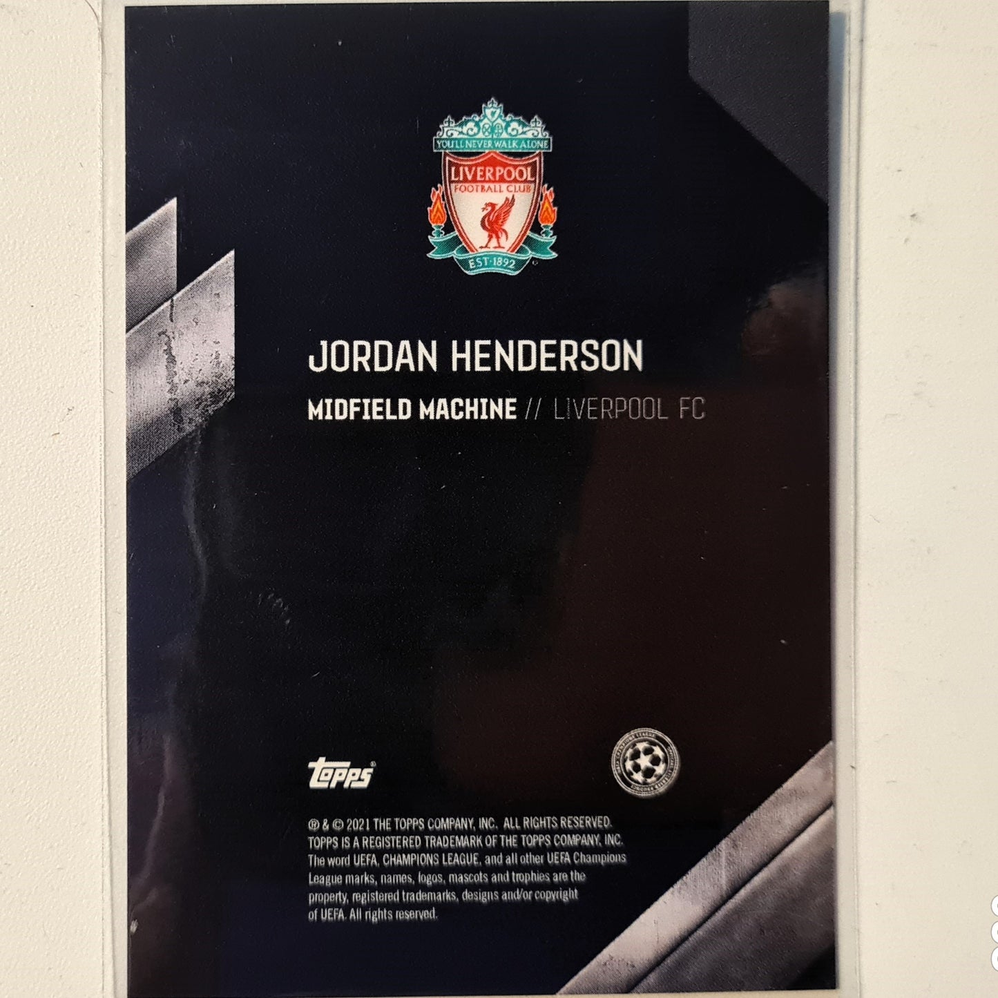 Jordan Henderson 2021 Topps Champions League Soccer Football Liverpool Mint sleeved