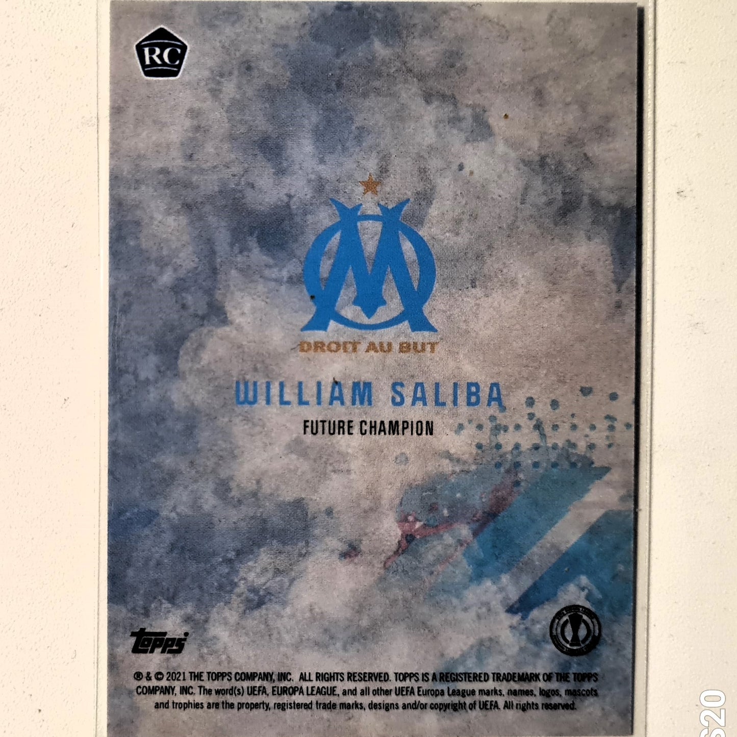 William Saliba 2021 Topps Europa League future champion rookie RC  insert  Soccer Football Droit Au But mint sleeved