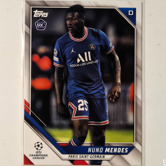 Nuno Mendes 2022 Topps Champions League Rookie RC #126 Soccer Football Paris Saint-Germain mint sleeved