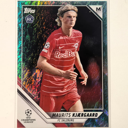 Maurits Kjaegaard 2022 Topps  Champions League Jade holo foil rare variant Rookie RC #56 Soccer Football FC Salzburg excellent mint Sleeved