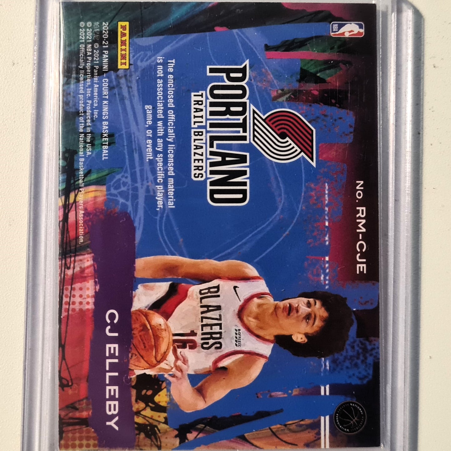 CJ Elleby 2020-21 Panini Court Kings expression patch Rookie RC Card RM-CJE NBA Basketball Portland Trail Blazers Excellent/mint Sleeved