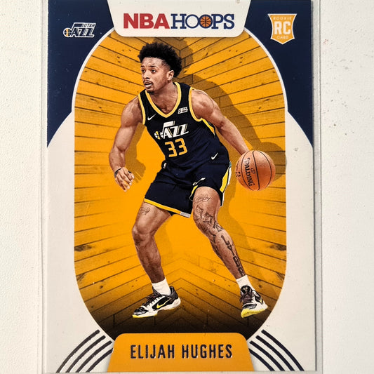 Elijah Hughes 2020-21 Panini NBA Hoops Rookie RC Card #224 NBA Basketball Utah Jazz Excellent Sleeved