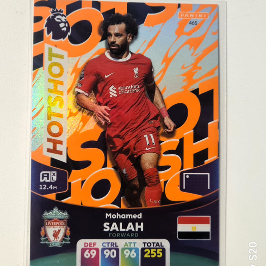 Mohamed Salah 2024 Panini Adrenalyn XL HOTSHOT #465 Soccer Football Liverpool  excellent/mint sleeved