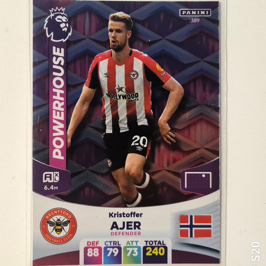 Kristoffer Ajer 2024 Panini Adrenalyn XL Powewrhouse #389 Soccer Football Brentford Excellent/mint sleeved