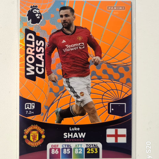 Luke Shaw 2024 Panini Adrenalyn XL World Class #446 Soccer Football Manchester United Excellent/mint sleeved