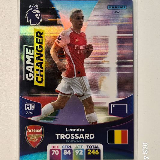 Leandro Trossard 2024 Panini Adrenalyn XL Game Changer Holo #452 Soccer Football Arsenal FC Excellent/mint sleeved