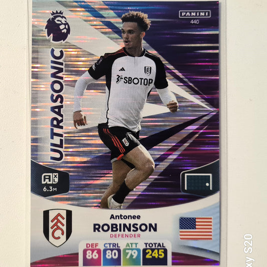 Antonee Robinson 2024 Panini Adrenalyn XL Ultrasonic FOIL #440 Soccer Football Fulham FC Excellent/mint sleeved