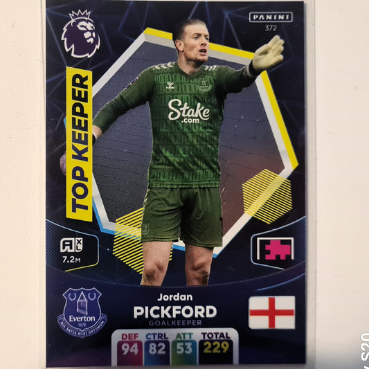 Jordan Pickford 2024 Panini Adrenalyn XL top keeper FOIL #372 Soccer Football Everton Excellent/mint sleeved