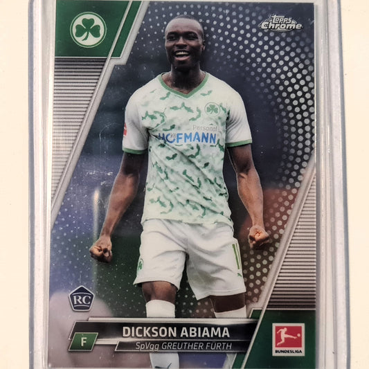 Dickson Abiama 2022 Topps Chrome Bundesliga Rookie RC #45 Soccer Football Greuther Furth Excellent/mint sleeved