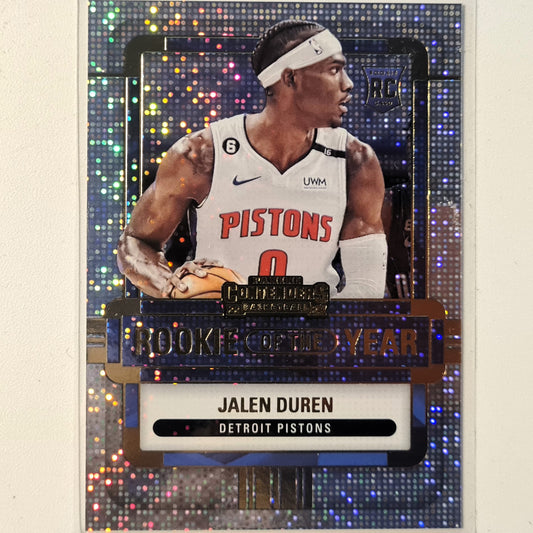 Jalen Duren 2022-23 Panini Contenders Rookie of the year sparkle variant RC #201 NBA Basketball Detroit Pistons Excellent/mint sleeved