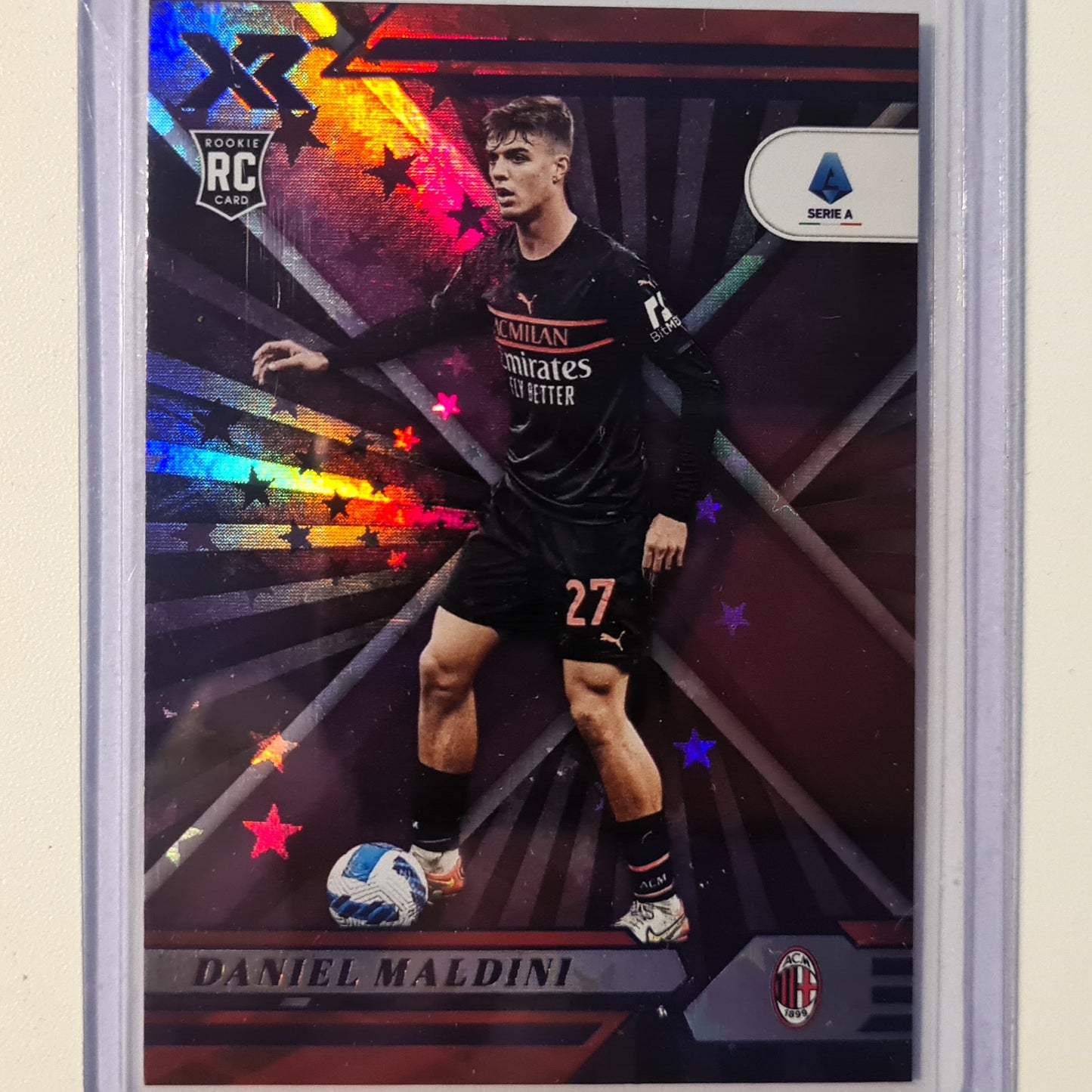 Daniel Maldini 2021-22 Panini Chronicles XR Serie A  Rookie RC purple stars variant #101 soccer football AC Milan Very good Sleeved