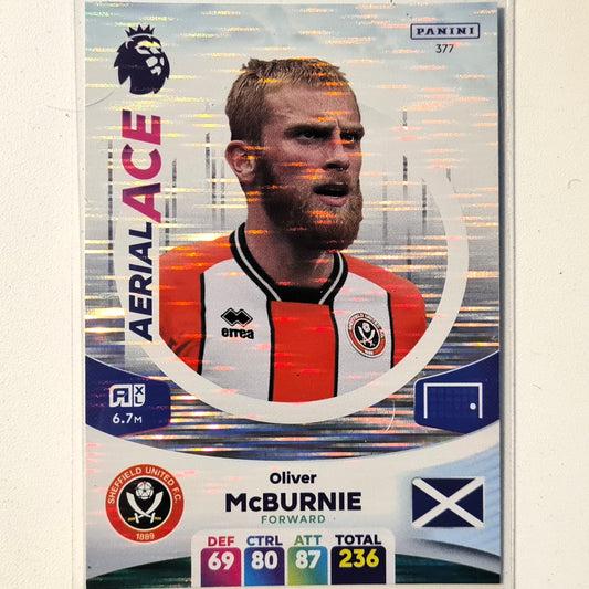 Oliver McBurnie 2024 Panini Adrenayl XL Aerial Ace 82 #377 Soccer Football Sheffield United Excellent Mint Sleeved